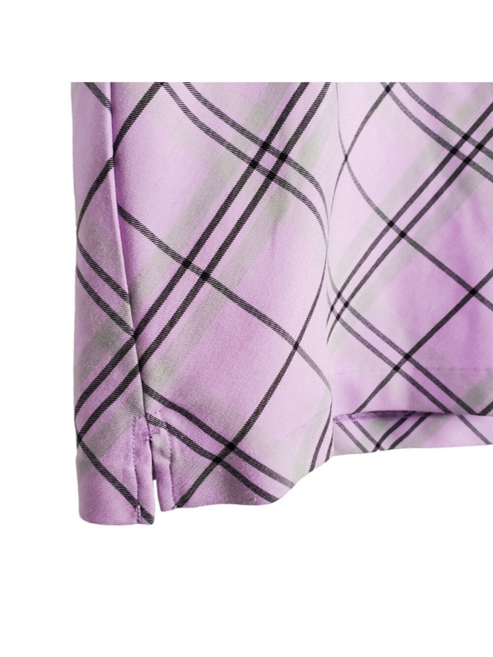 Greg Norman Size 14 Skort Golf Skirt Shorts Pockets Side Zip Lined Purple Plaid - Picture 8 of 10